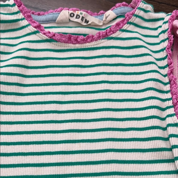 Mini Boden Kids Striped Green and Pink Strawberry Tank Top set size 7-8 - Picture 4 of 7